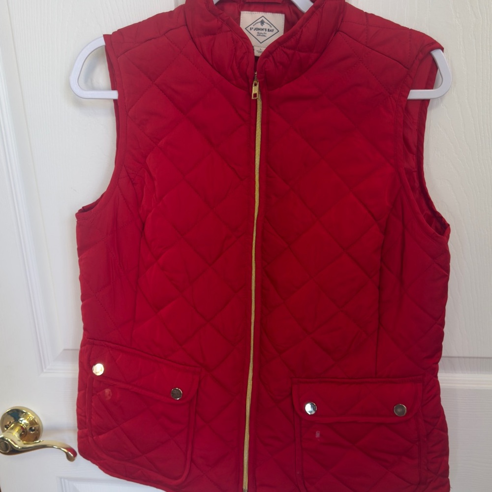 Red Quilted Vest for Women